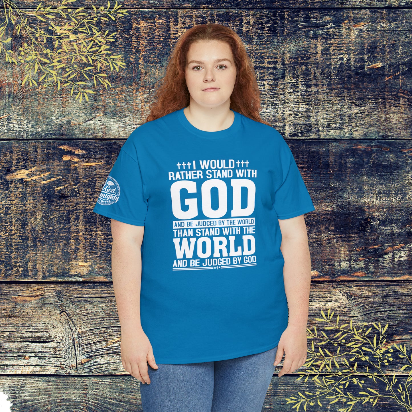 I would rather stand with God Unisex Cotton Tee