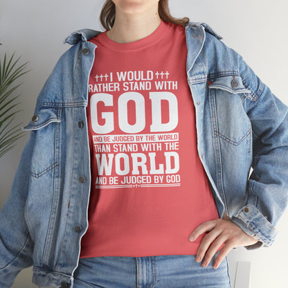 I would rather stand with God Unisex Cotton Tee