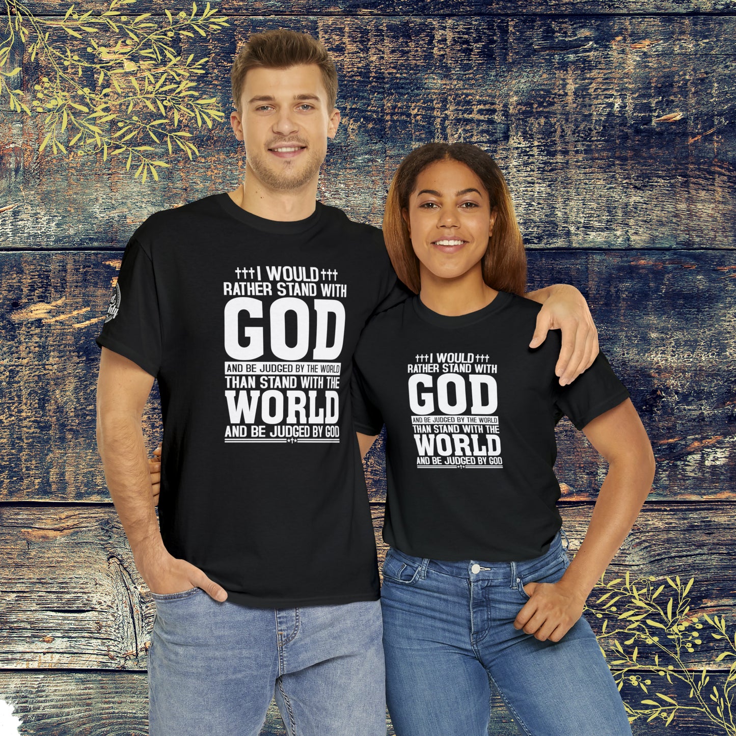 I would rather stand with God Unisex Cotton Tee