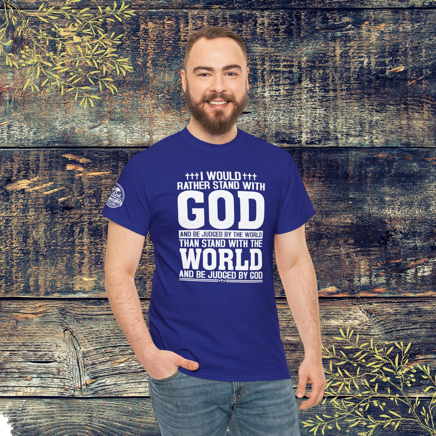 I would rather stand with God Unisex Cotton Tee