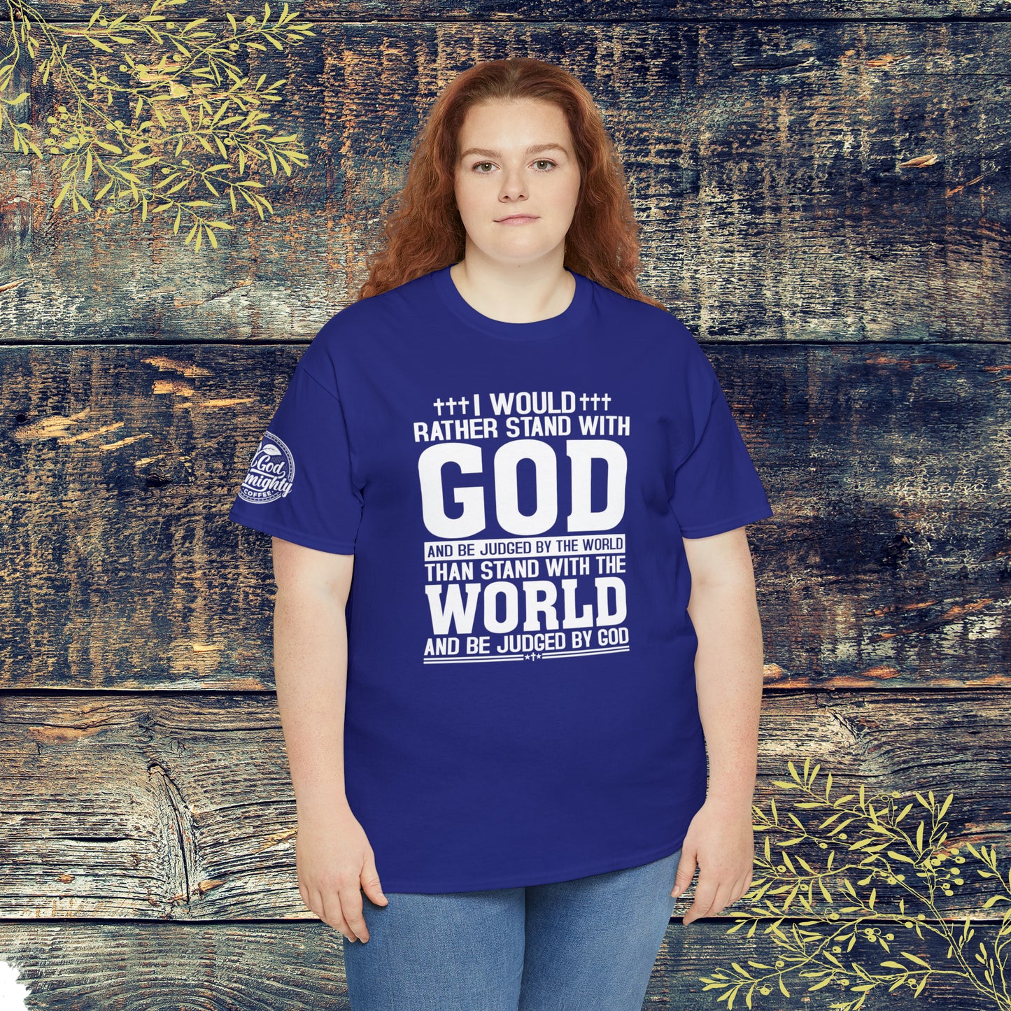 I would rather stand with God Unisex Cotton Tee