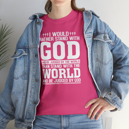 I would rather stand with God Unisex Cotton Tee