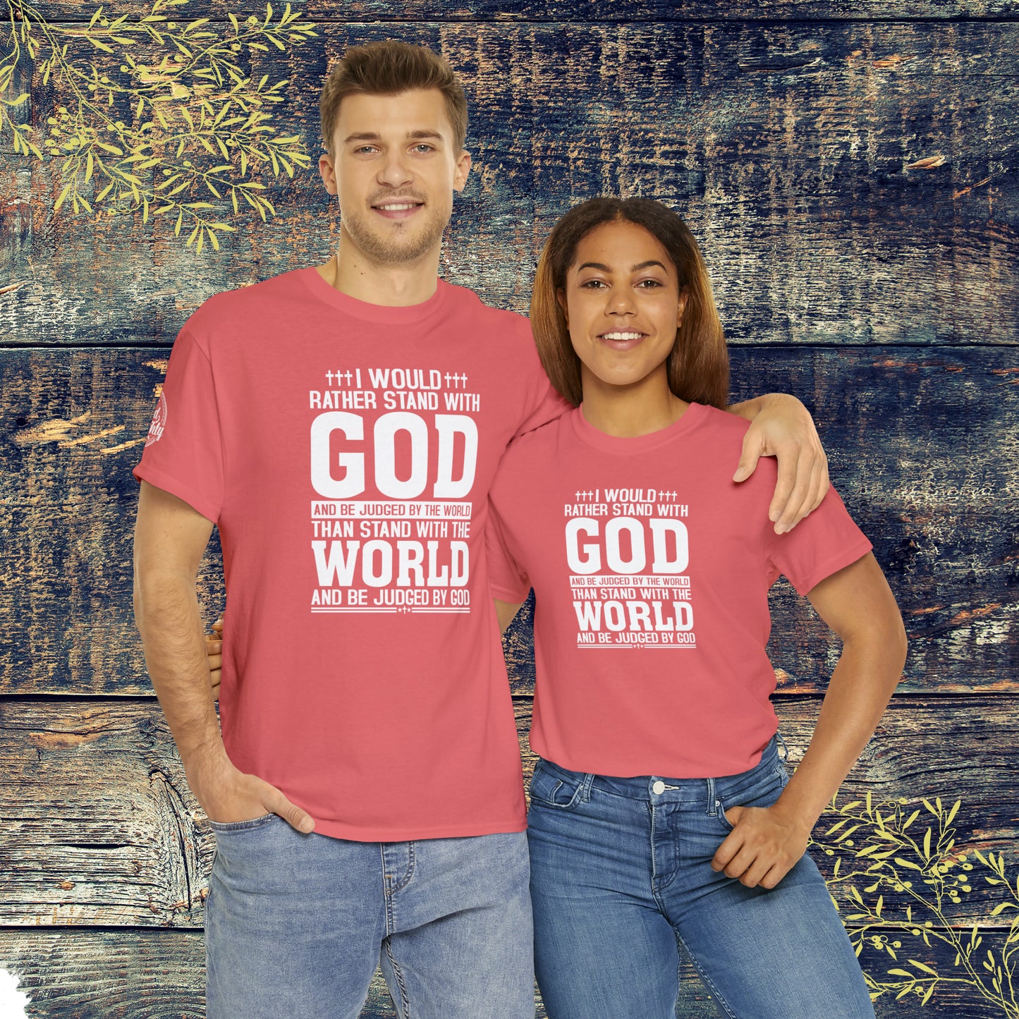 I would rather stand with God Unisex Cotton Tee