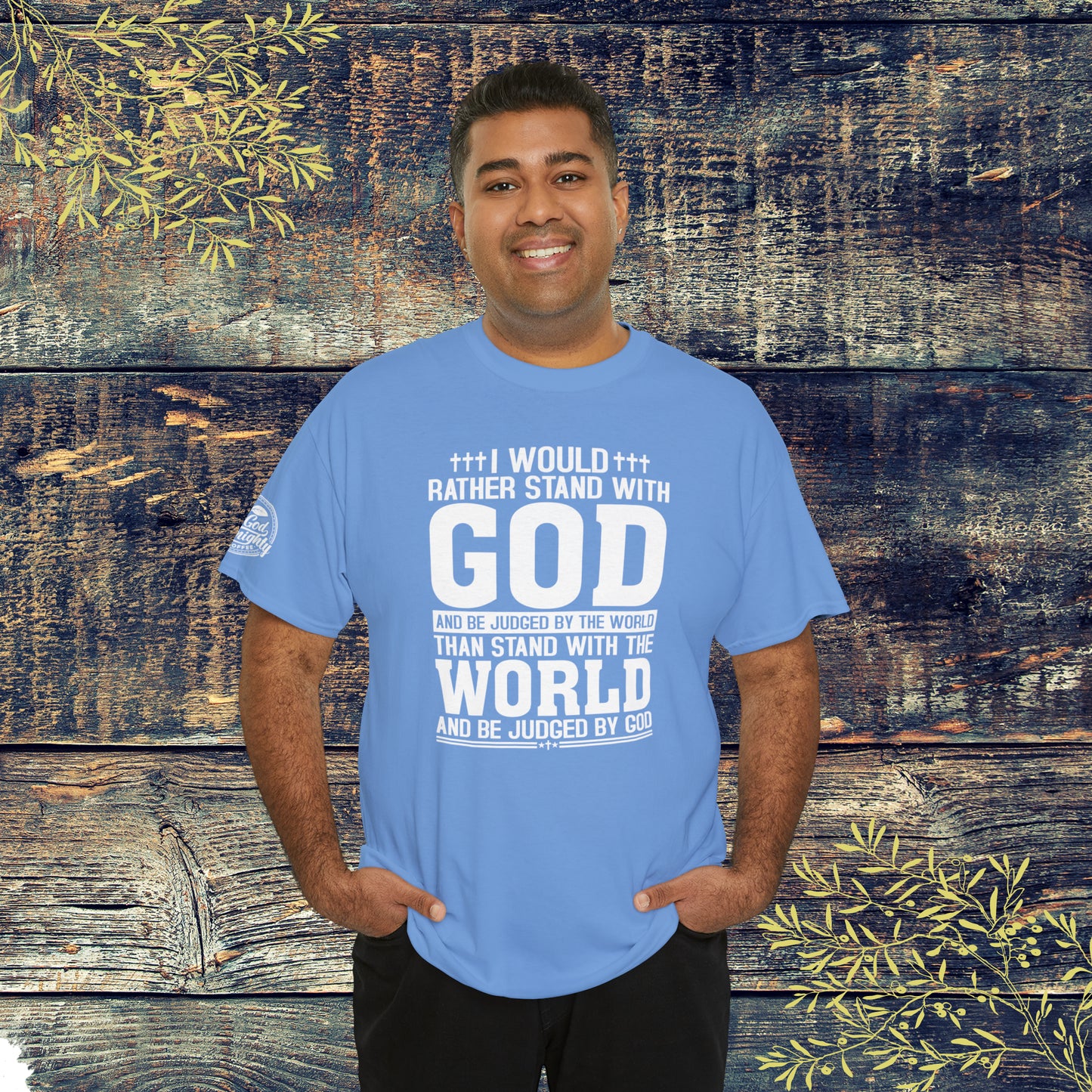 I would rather stand with God Unisex Cotton Tee