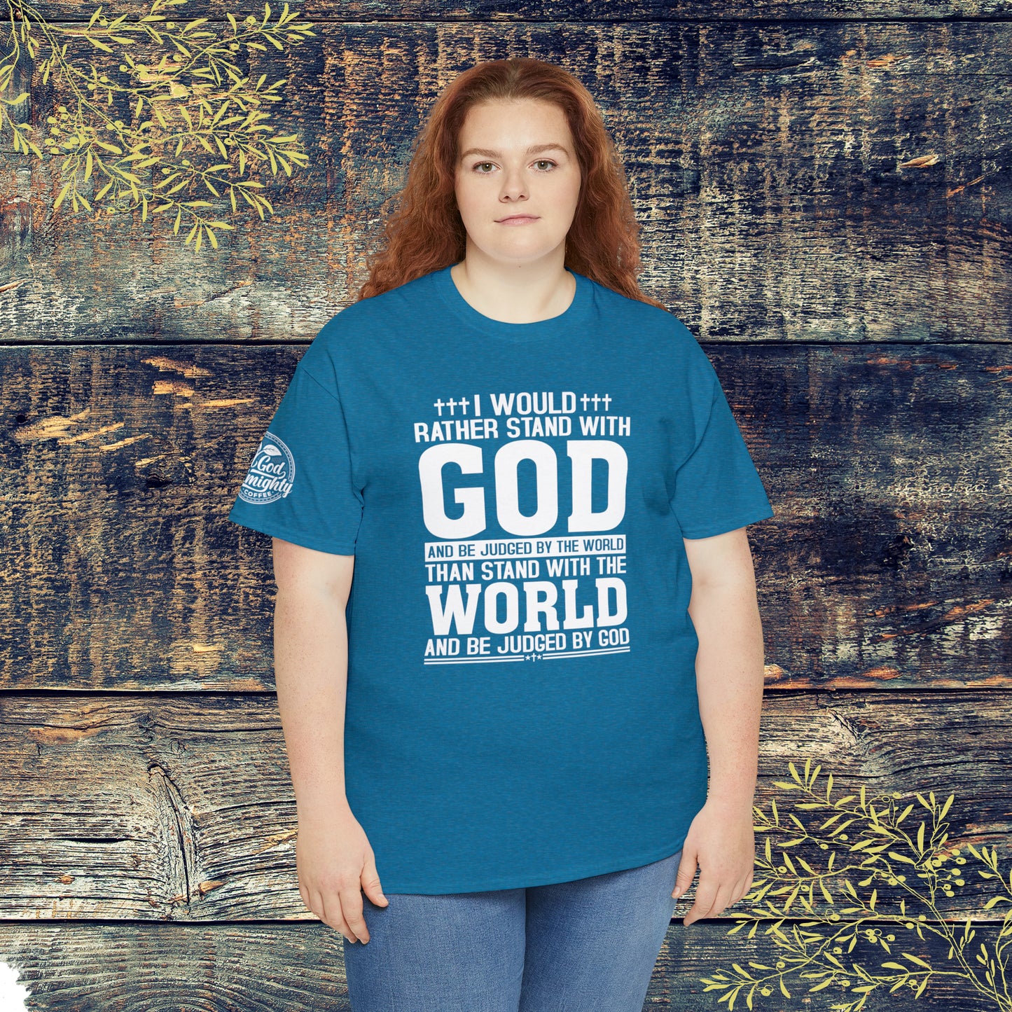 I would rather stand with God Unisex Cotton Tee