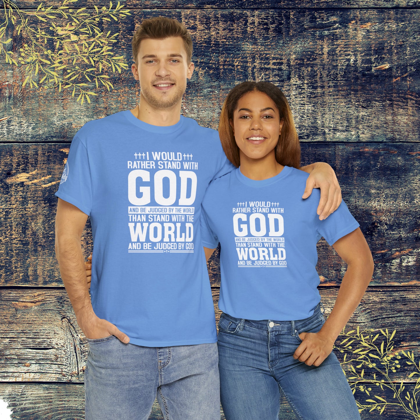 I would rather stand with God Unisex Cotton Tee