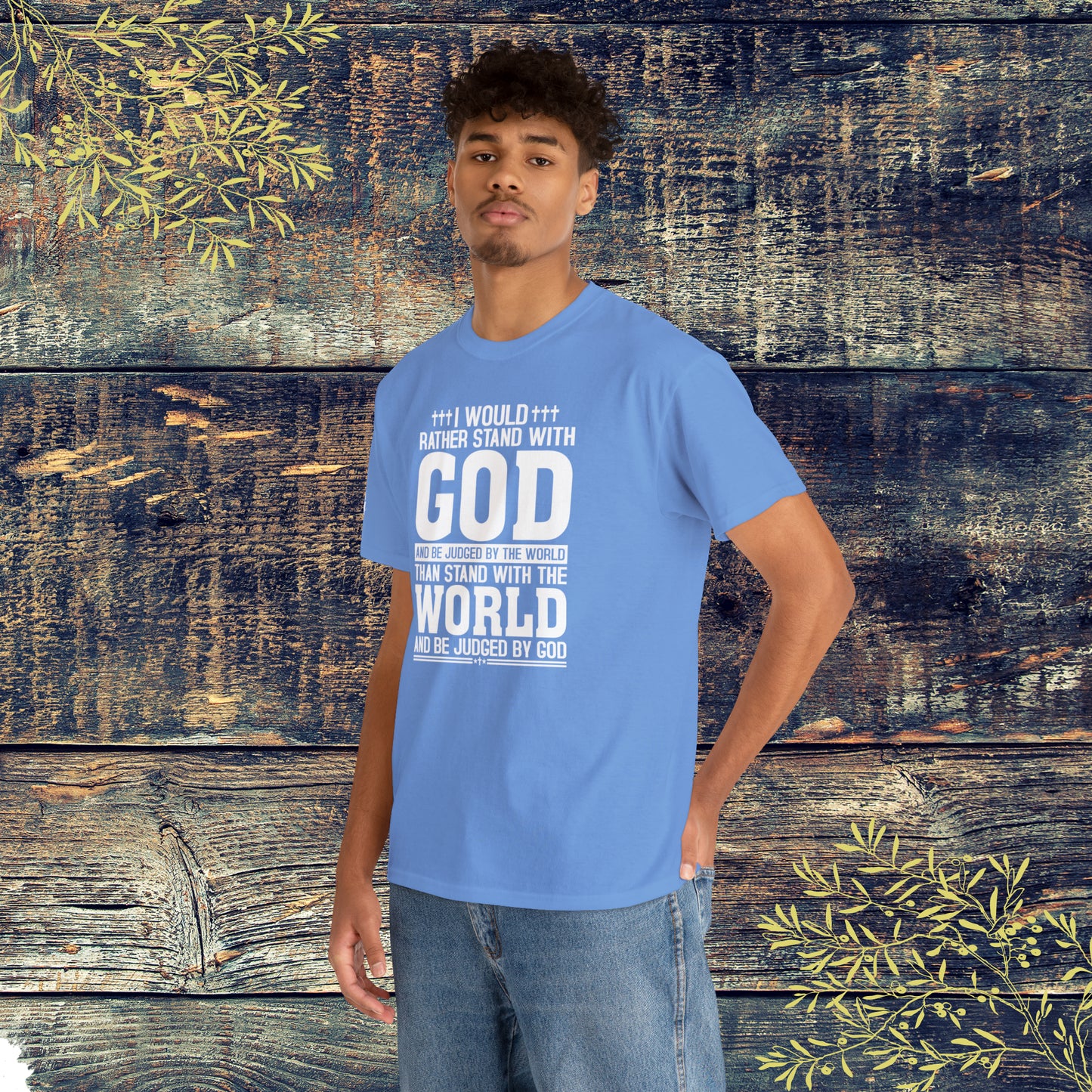 I would rather stand with God Unisex Cotton Tee